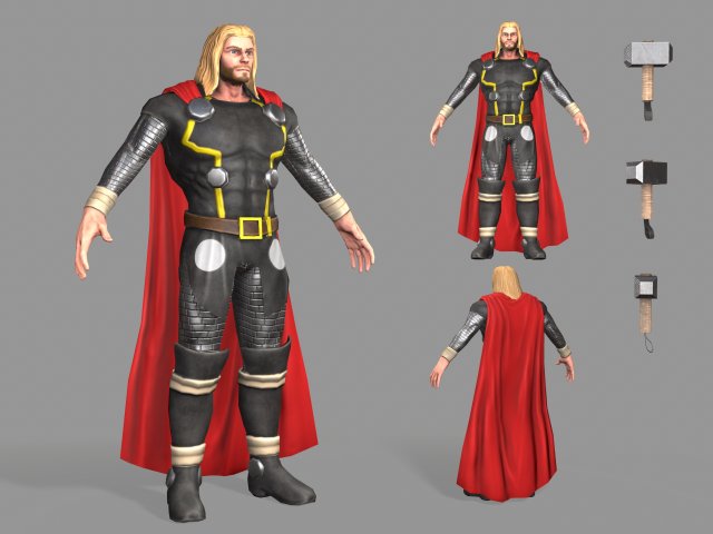 thor 3D Model .c4d .max .obj .3ds .fbx .stl .blend 