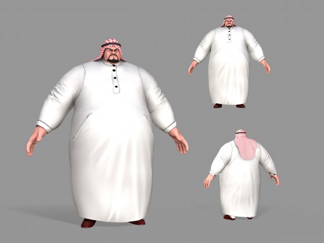 fat arab Modelo 3D .c4d .max .obj .3ds .fbx .stl .blend 
