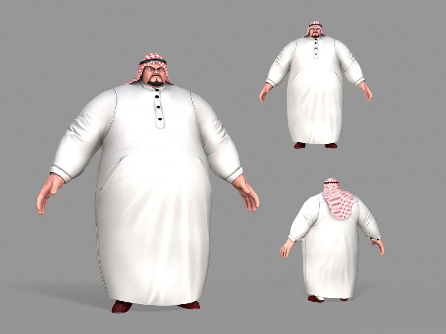 fat arab 3D Model .c4d .max .obj .3ds .fbx .stl .blend 