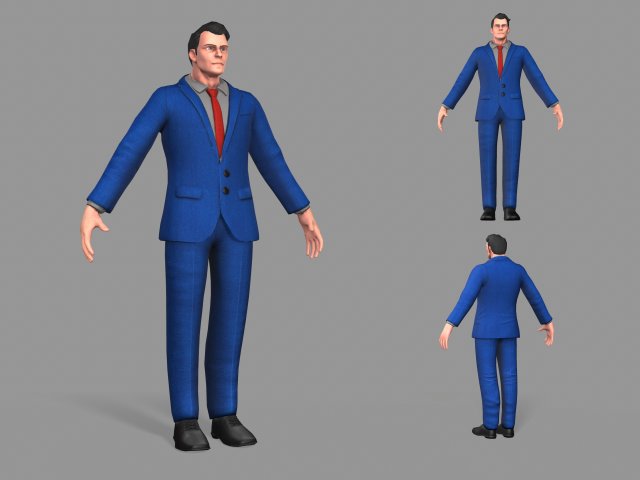 business suit man Model 3D .c4d .max .obj .3ds .fbx .stl .blend 