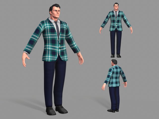 business suit 3D Model .c4d .max .obj .3ds .fbx .stl .blend 