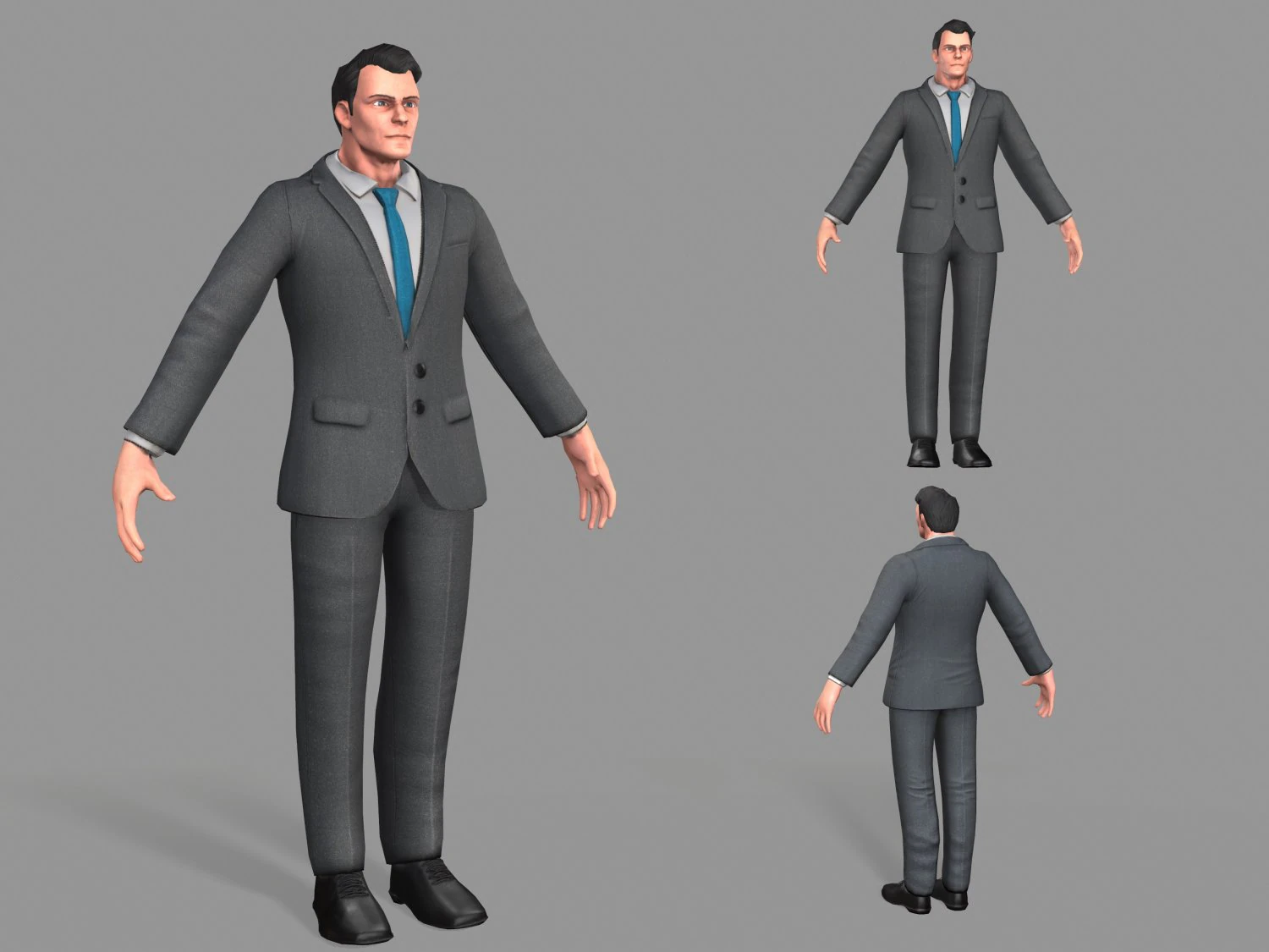 business suit man 3D Model .c4d .max .obj .3ds .fbx .stl .blend 