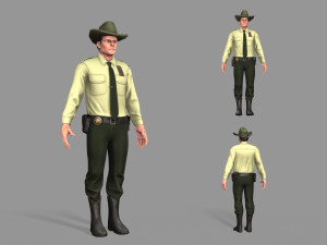policeman sheriff 3D Model
