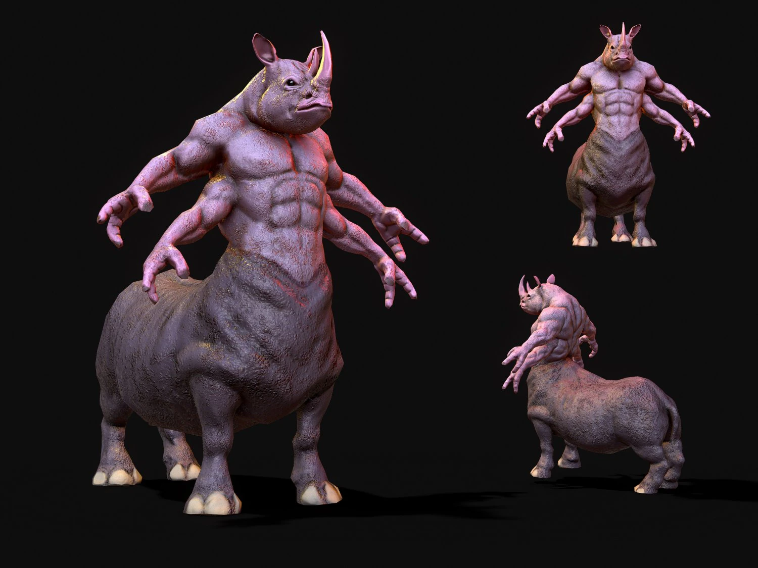 rinoceronte guerriero Modello 3D .c4d .max .obj .3ds .fbx .stl .blend 