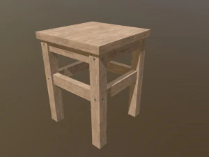 sandalye d&uuml;ş&uuml;k poli 3D Model