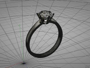 anel de diamante Modelo 3D