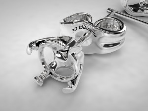 diamond earing Modelo 3D