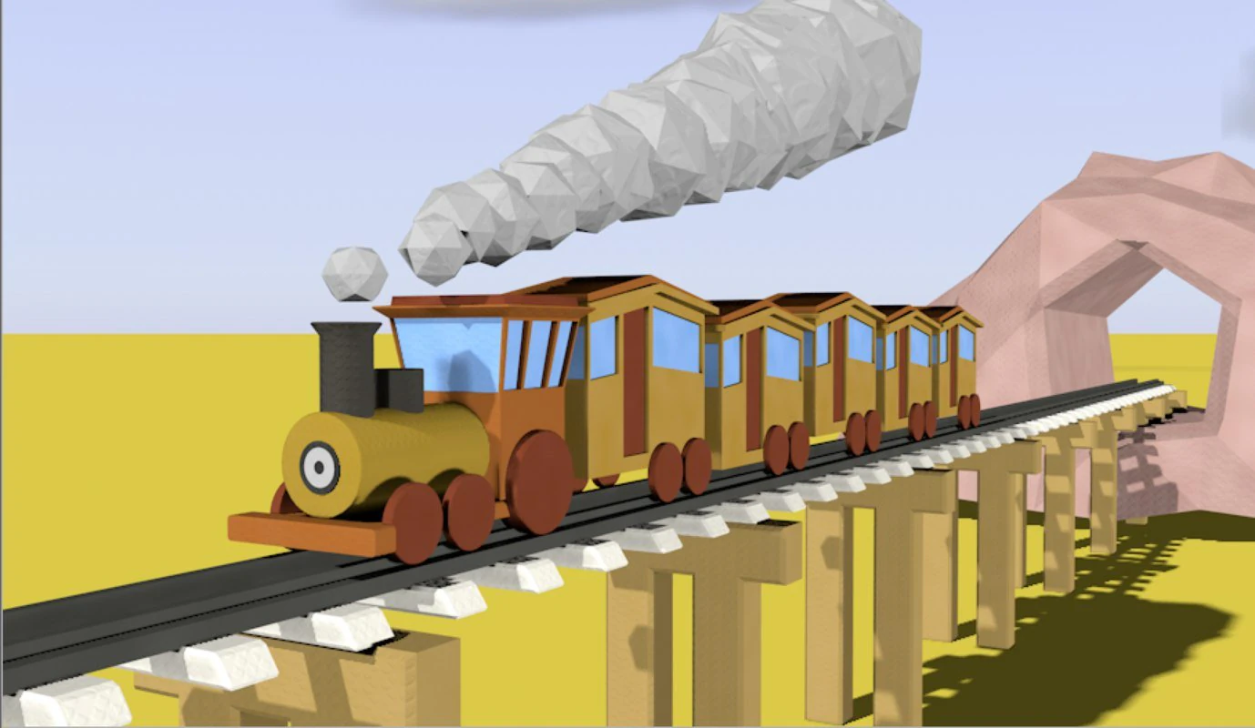 cartoon animated train 3D Model .c4d .max .obj .3ds .fbx .stl .blend