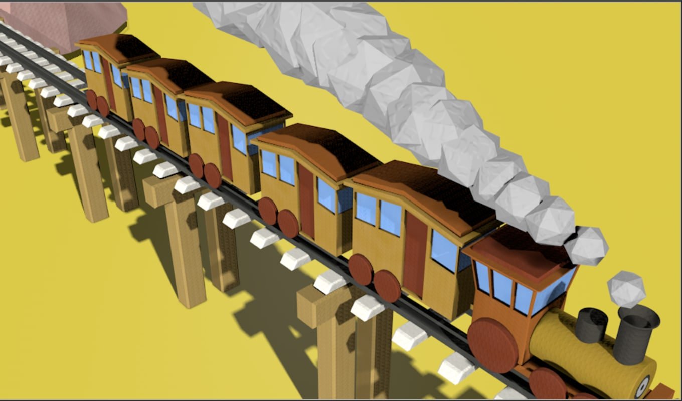 cartoon animated train 3D Model in Train 3DExport