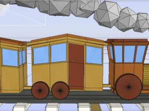 cartoon animated train 3D Model