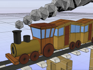 cartoon animated train 3D Model