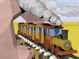 cartoon animated train 3D Model