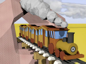cartoon animated train 3D Model