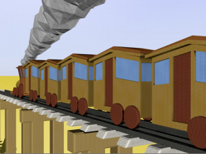 cartoon animated train 3D Model