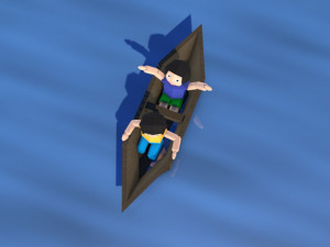 cartoon origami animated boat 3D 모델