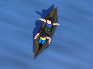 cartoon origami animated boat 3D Model
