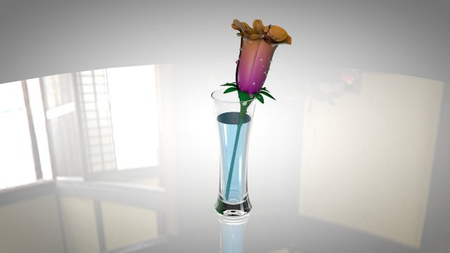 flower glass Modello 3D .c4d .max .obj .3ds .fbx .stl .blend