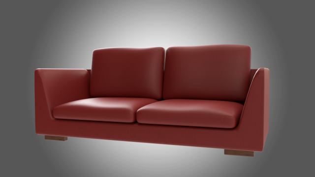 red sofa 3D Model .c4d .max .obj .3ds .fbx .stl .blend 