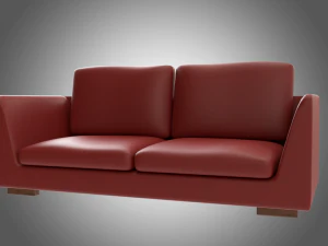 sofá vermelho Modelo 3D