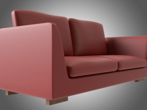 red sofa 3D Model