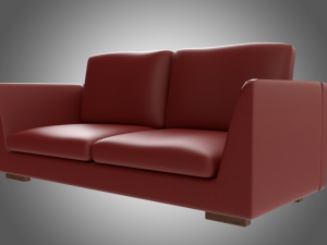 red sofa 3D Model