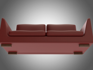 red sofa 3D Model