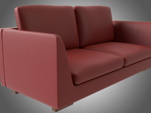 red sofa 3D Model