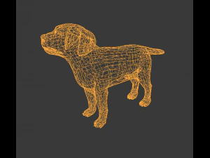 low poly dog 3D Model