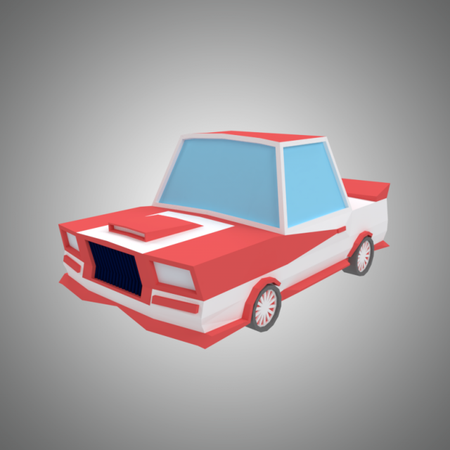 low poly sport car 3D Model .c4d .max .obj .3ds .fbx .stl .blend 
