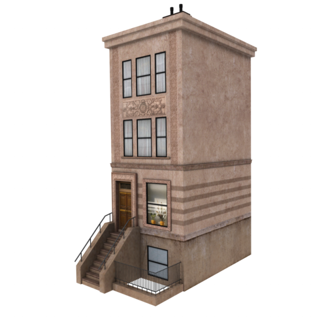 new york building low poly 3D Модель .c4d .max .obj .3ds .fbx .stl .blend 