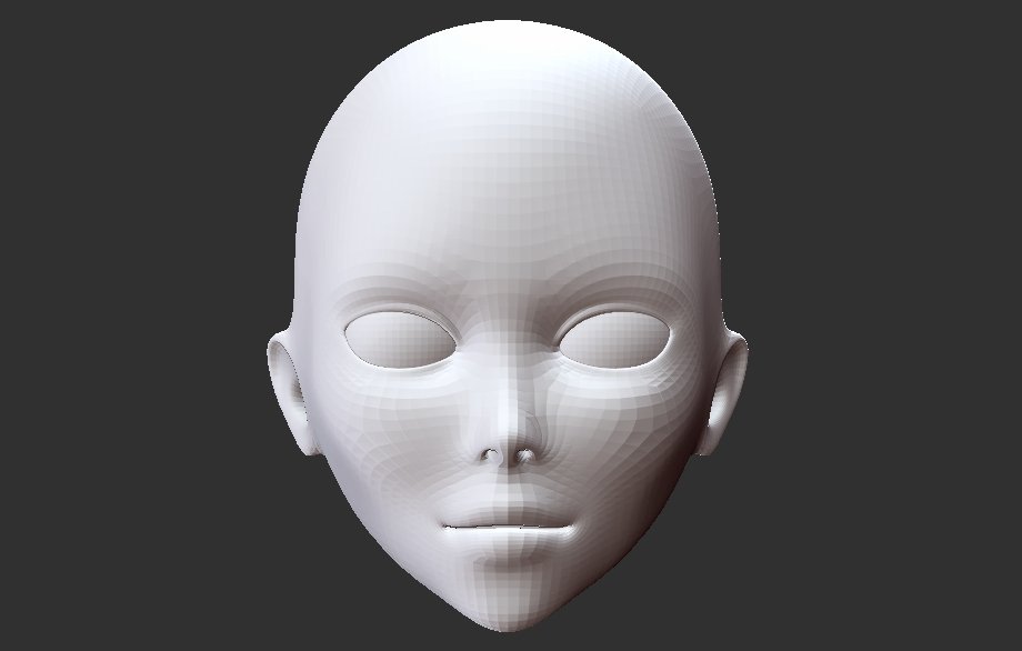 female face anime cartoon 3D Model in Anatomy 3DExport