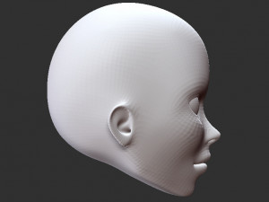 female face anime cartoon 3D Model