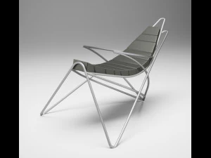 garis kursi berlengan Model 3D