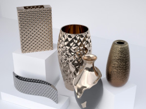 conteporary vase set 3D Model