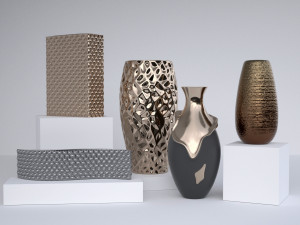 conteporary vase set 3D Model