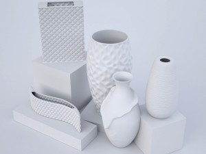 conteporary vase set 3D Model