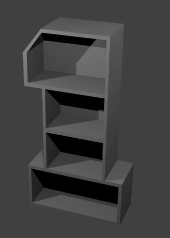 bookshelf one 3D Model .c4d .max .obj .3ds .fbx .stl .blend 