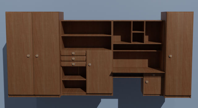 cabinet wall 3D Model .c4d .max .obj .3ds .fbx .stl .blend 