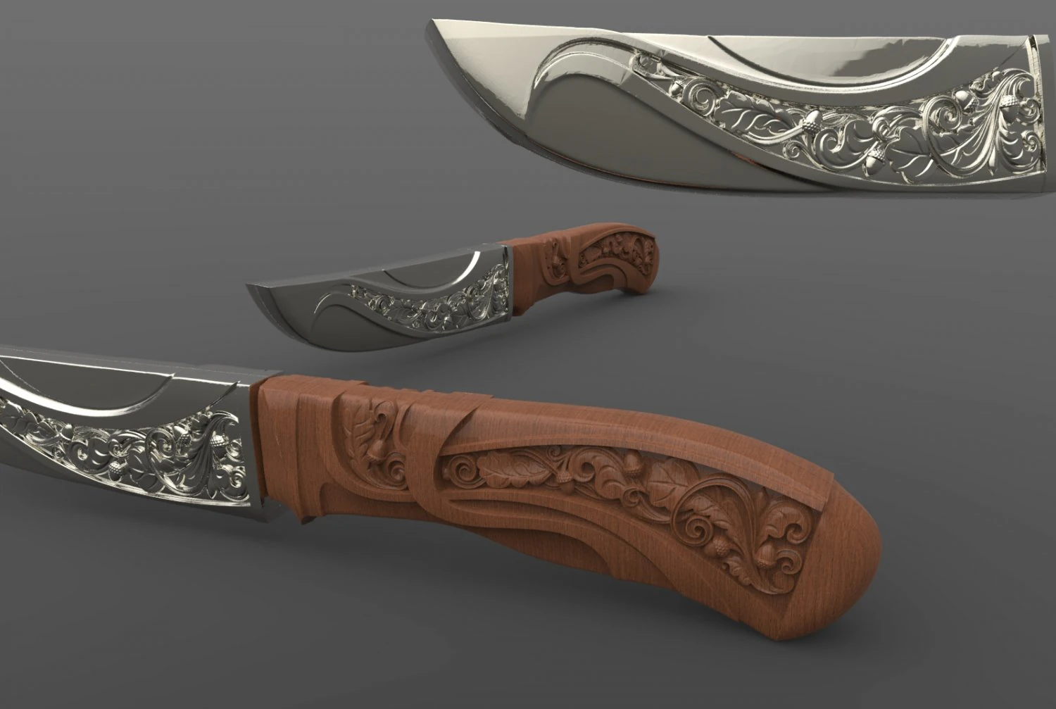 Handle scabbard 3D Model .c4d .max .obj .3ds .fbx .stl .blend 