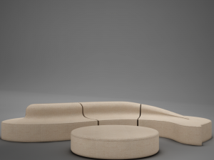 3d ultra modern club sofa model 3D Model