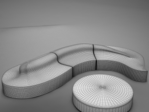 3d ultra modern club sofa model 3D Model