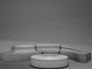 3d ultra modern club sofa model 3D Model