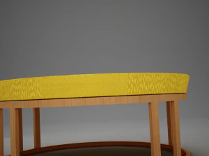 3d classic 60s wood coffee table 3D Model