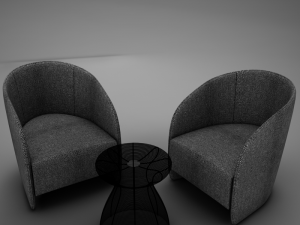 modern chair set 3D मॉडल