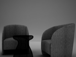 modern chair set 3D मॉडल