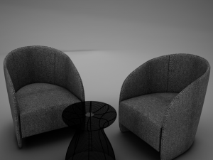 modern chair set 3D मॉडल