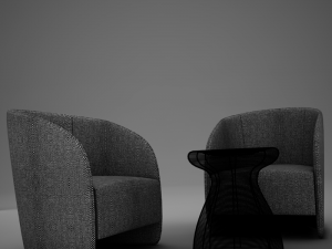 modern chair set 3D मॉडल