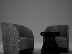 modern chair set 3D मॉडल
