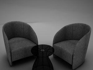 modern chair set 3D मॉडल