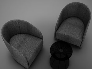 modern chair set 3D मॉडल